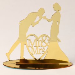 Топпер декоративный акриловый "Пара" Золото 10092473			