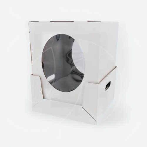 Коробка для торта с окном белая 35х35х50 см 020910