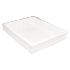 Коробка для сладостей с прозрачной крышкой белая 25,5х20,5х3,5 см 17-2-4	