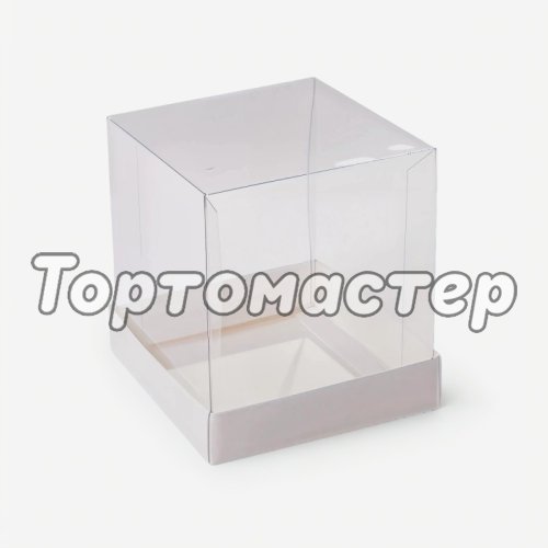 Коробка для торта с прозрачной крышкой 18х18х16 см ку-695