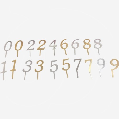 Топпер декоративный акриловый "Цифра 4" Золото 6,5 см цифра-3