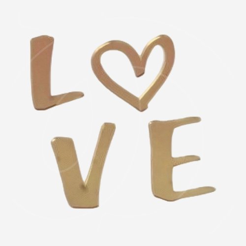 Топпер декоративный акриловый "LOVE" Золото 11 см love-100