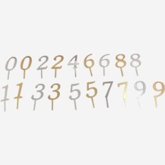 Топпер декоративный акриловый "Цифра 6" Золото 6,5 см цифра-3