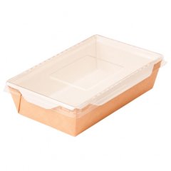 Коробка для сладостей с прозрачной крышкой крафт 20,7x12,7x5,5 см ECO OpSalad 800