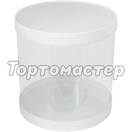 Коробка для торта тубус белая 20х20 см 022620