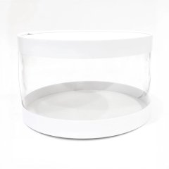 Коробка для торта тубус белая D24 H14 см 