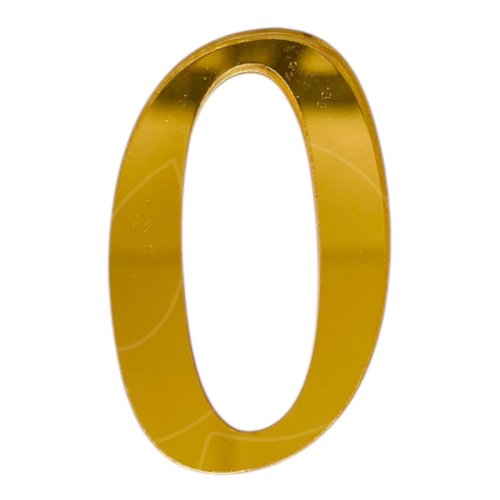 Топпер декоративный акриловый "Цифра 0 мини" Золото 