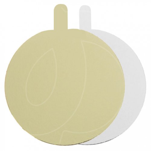 Подложка под десерт с держателем Золото/Белая 1,5 мм 9 см 1 шт п 1,5-90 КЗБР