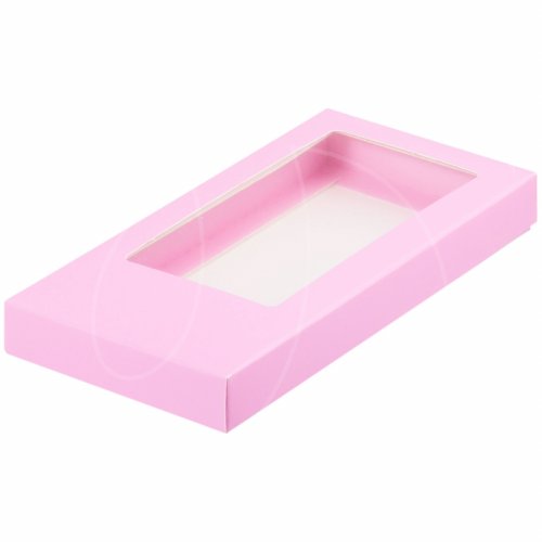 Коробка для шоколадной плитки розовая 18х9см 60717