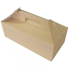 Коробка для сладостей с ручкой крафт 28,4х14х3х9,8 см OSQ BOX WITH HANDLE К   (ECO BOX WH)