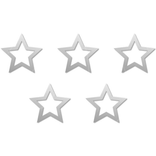 Набор топперов декоративных акриловых "Звёзды" Серебро 5 шт 