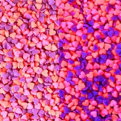 Посыпка кондитерская "Сердечки неон оранжево-розово-фиолетовые" 50 г 390/20