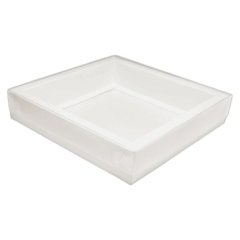 Коробка для сладостей с прозрачной крышкой белая 15х15х3,5 см 17-2-3	