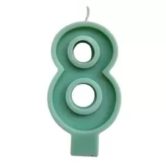 Свеча декоративная Цифра "8" Зелёная 