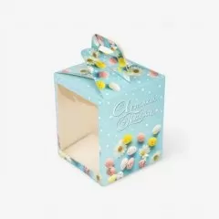 Коробка для кулича небесно-голубая 15х15х18 см КУ-768